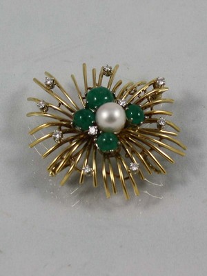 Broche met smaragd